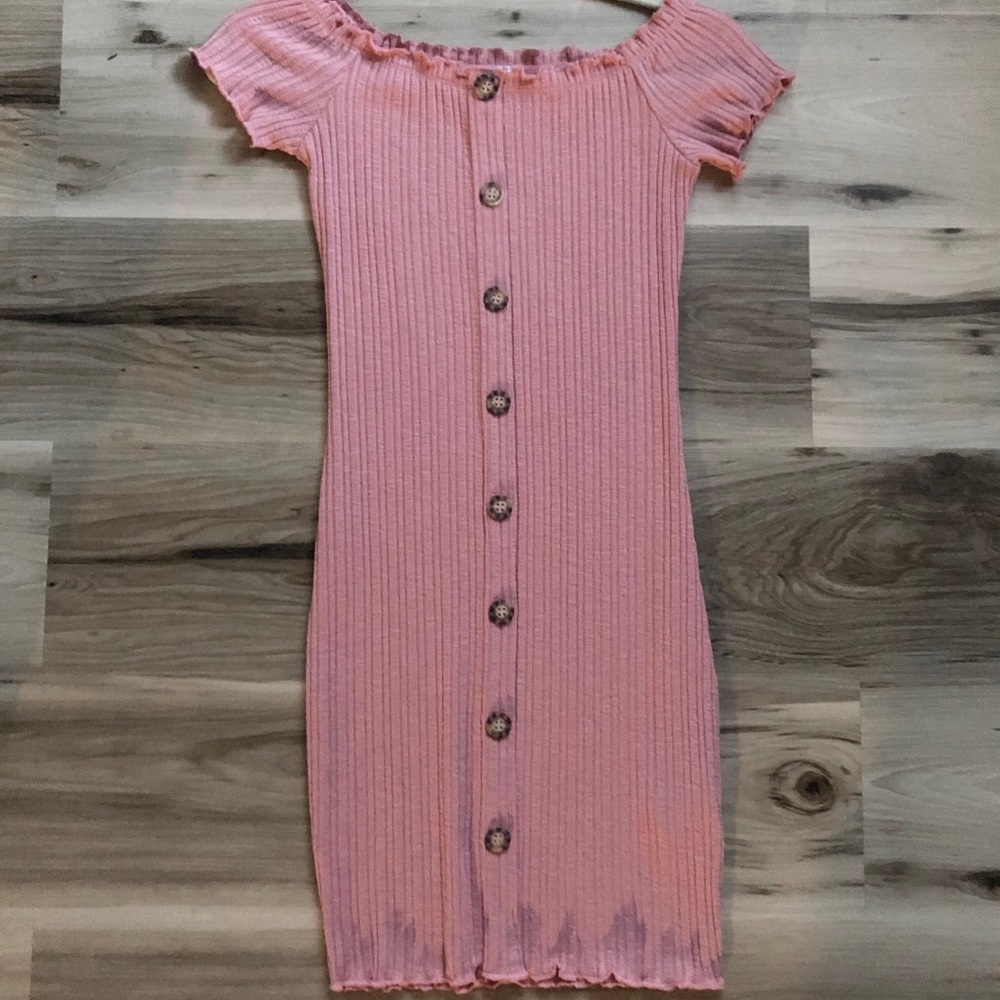 Off the shoulder body con dress